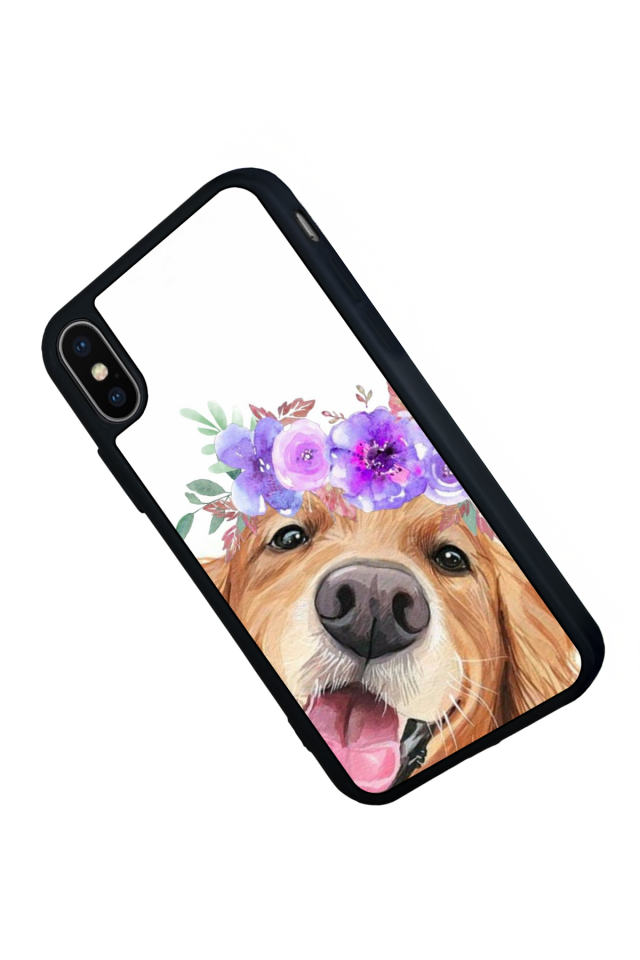iPhone X/ XS Uyumlu Golden Kopek Tasarımlı Glossy Premium Kılıf