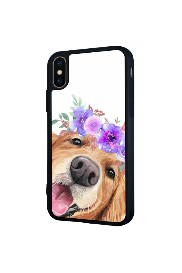 iPhone X/ XS Uyumlu Golden Kopek Tasarımlı Glossy Premium Kılıf