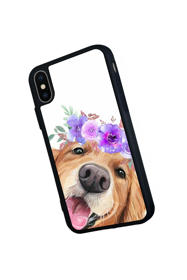 iPhone X/ XS Uyumlu Golden Kopek Tasarımlı Glossy Premium Kılıf