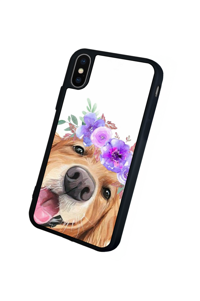 iPhone X/ XS Uyumlu Golden Kopek Tasarımlı Glossy Premium Kılıf