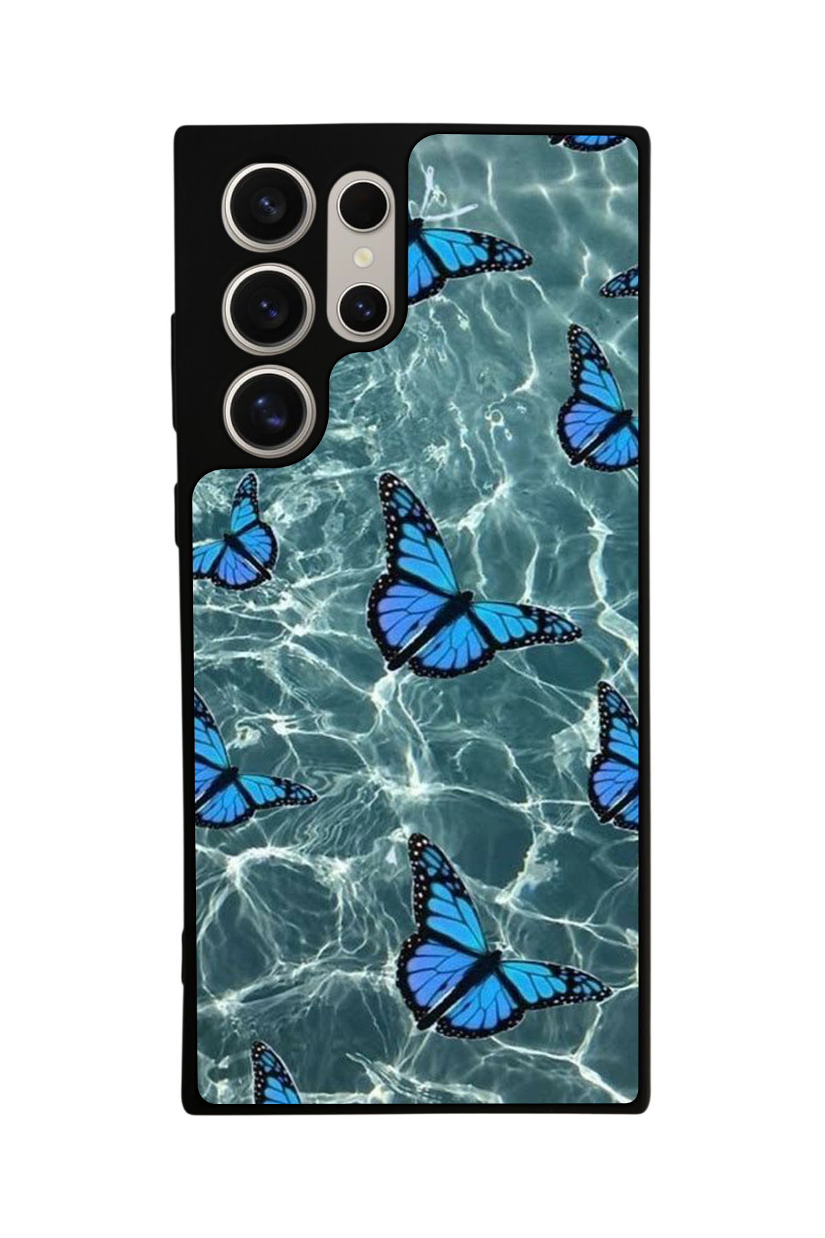 Samsung Galaxy S22 Ultra Uyumlu Kelebek Tasarımlı Glossy Premium Kılıf