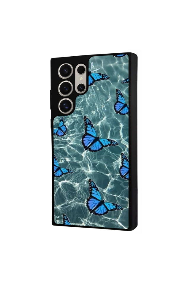 Samsung Galaxy S22 Ultra Uyumlu Kelebek Tasarımlı Glossy Premium Kılıf