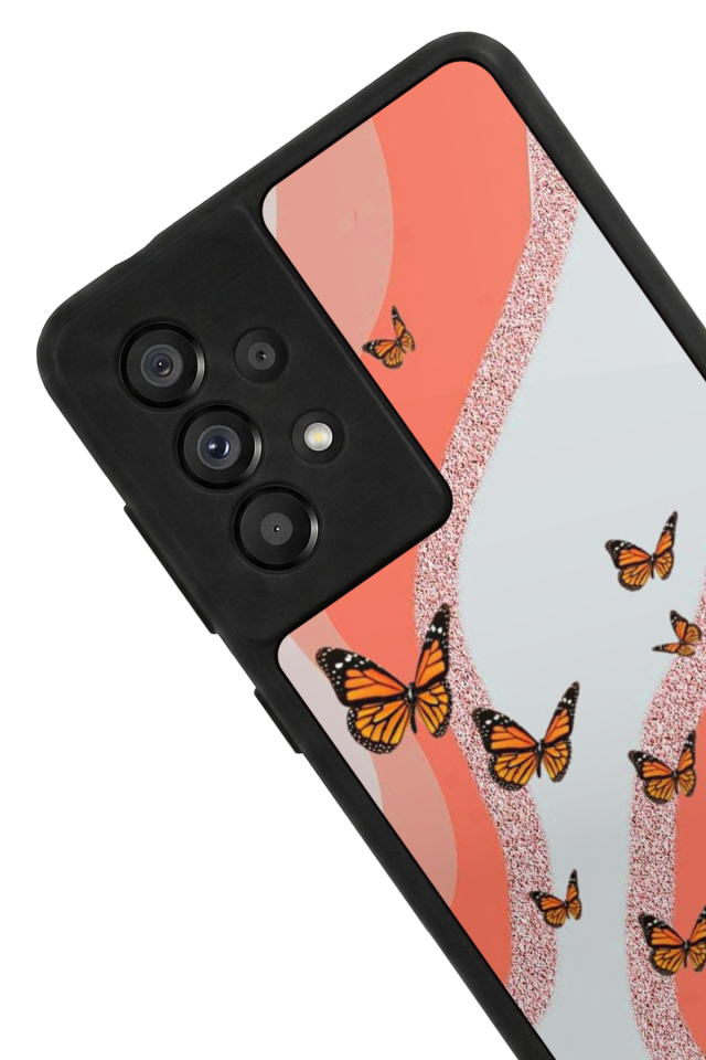 Samsung Galaxy A73 Uyumlu Kelebek Tasarımlı Glossy Premium Kılıf