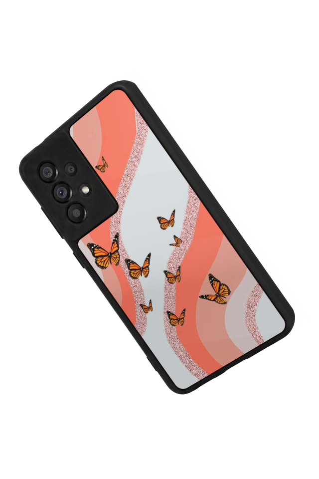 Samsung Galaxy A73 Uyumlu Kelebek Tasarımlı Glossy Premium Kılıf