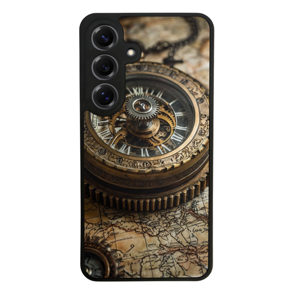Samsung Galaxy S25 Uyumlu Pusula Tasarımlı Glossy Premium Kılıf