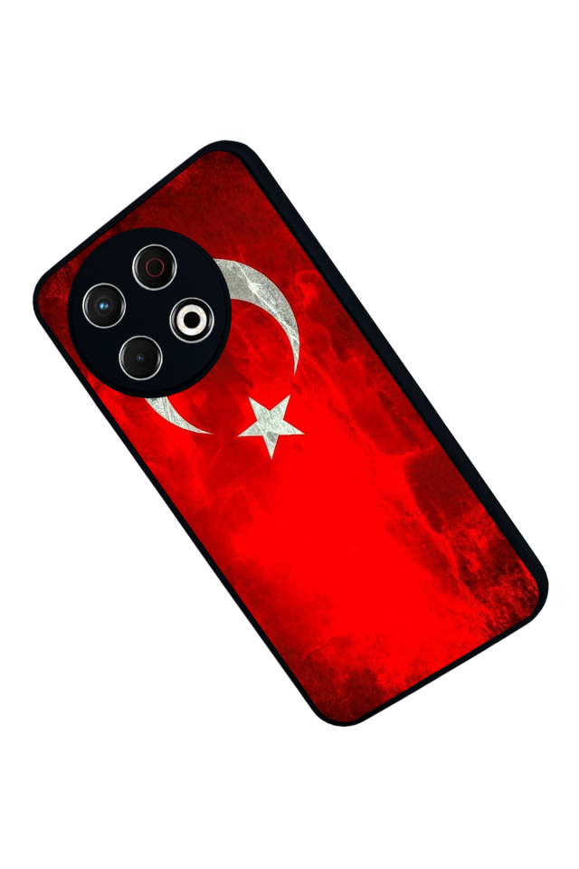 Tecno Spark 30 Pro Uyumlu Türk Bayragi Tasarımlı Glossy Premium Kılıf