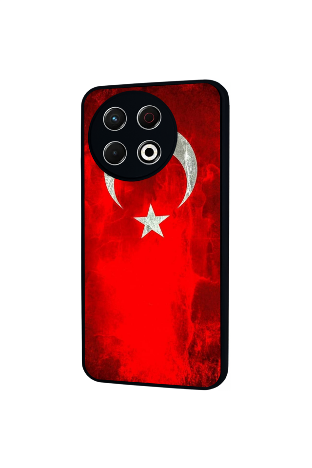 Tecno Spark 30 Pro Uyumlu Türk Bayragi Tasarımlı Glossy Premium Kılıf