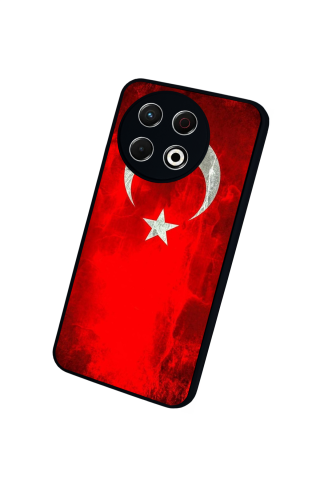 Tecno Spark 30 Pro Uyumlu Türk Bayragi Tasarımlı Glossy Premium Kılıf