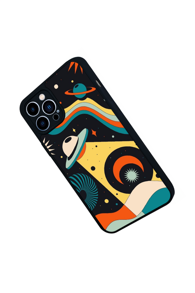 iPhone 12 Pro Max Uyumlu Uzay Tasarımlı Glossy Premium Kılıf