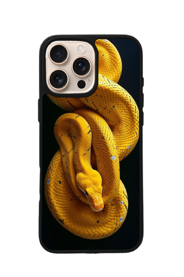 iPhone 16 Pro Uyumlu Yılan Tasarımlı Glossy Premium Kılıf