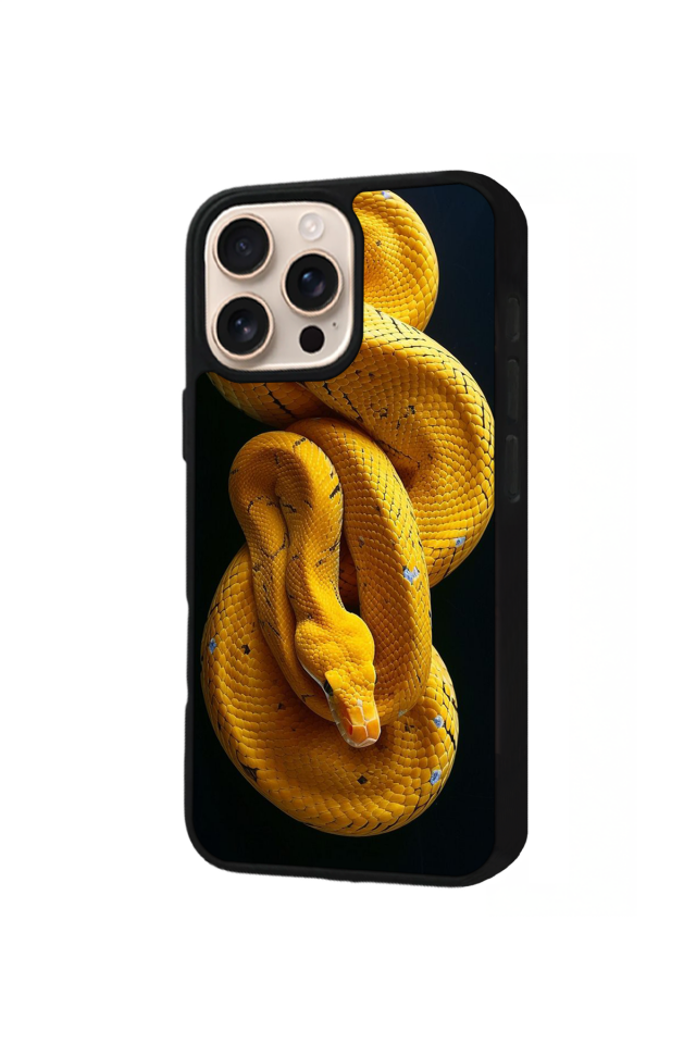 iPhone 16 Pro Uyumlu Yılan Tasarımlı Glossy Premium Kılıf