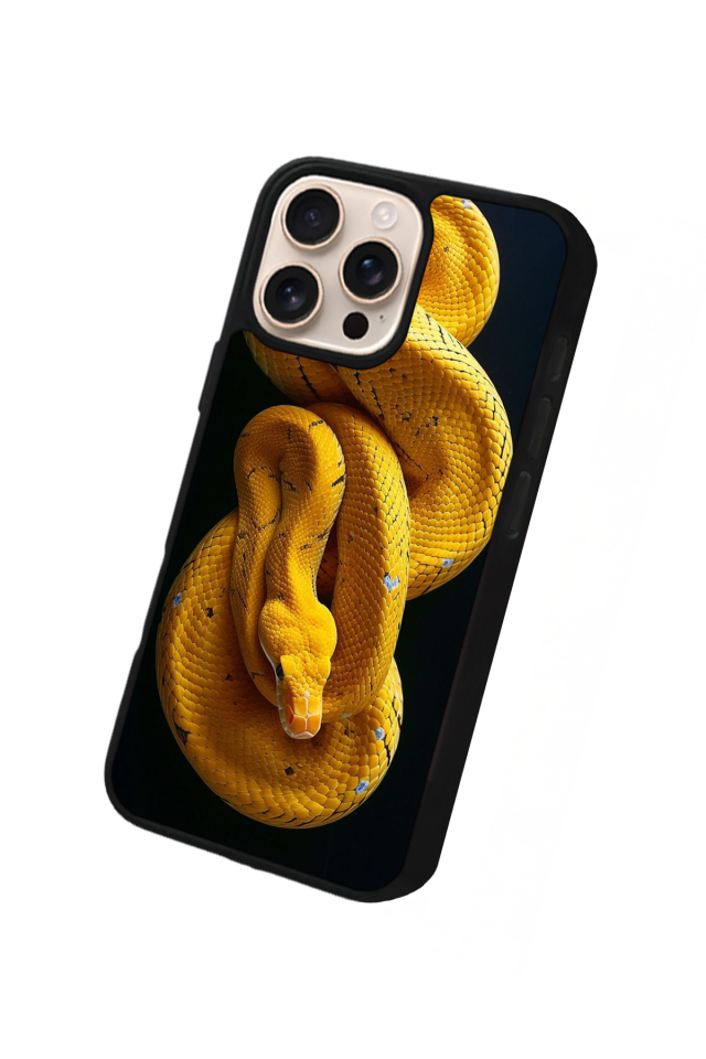 iPhone 16 Pro Uyumlu Yılan Tasarımlı Glossy Premium Kılıf