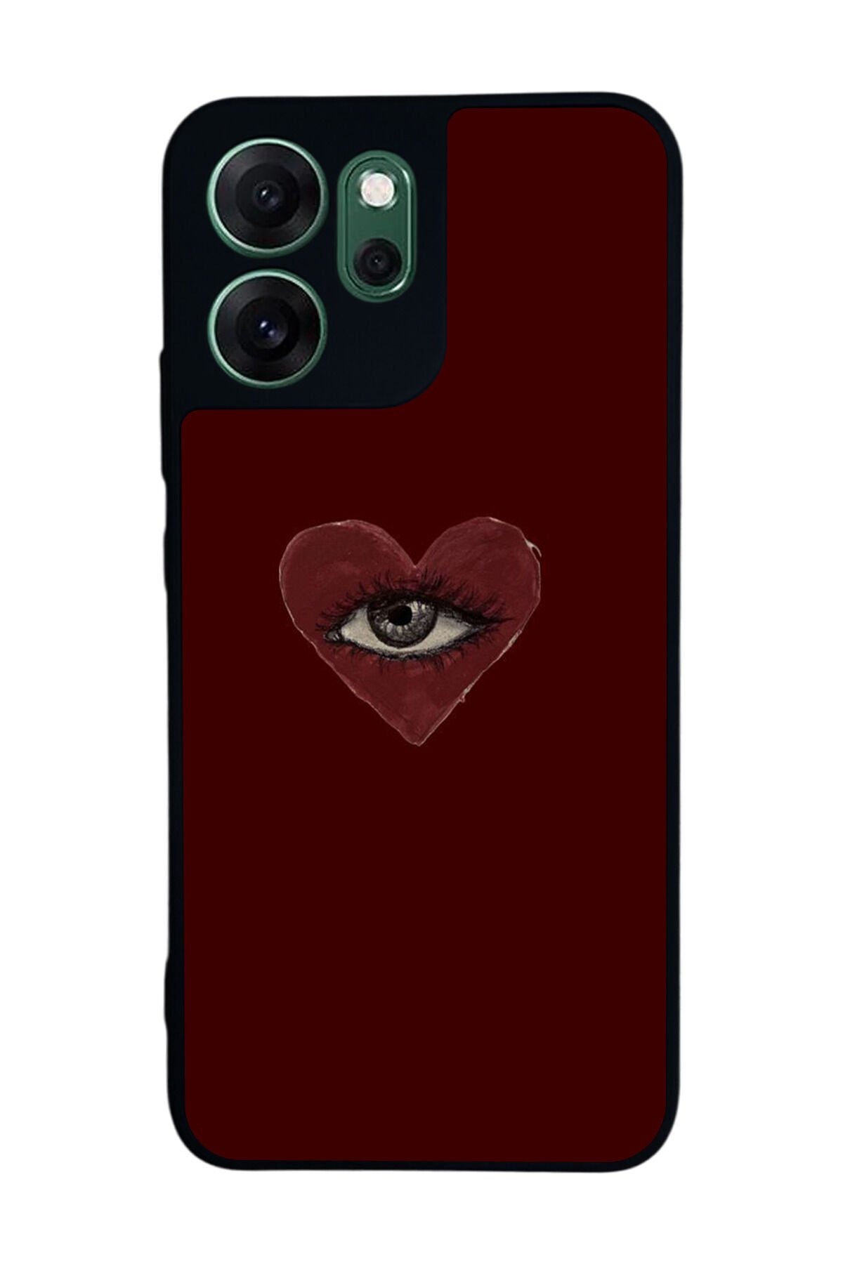 Oppo Reno 14F Uyumlu Kalp Love Tasarımlı Glossy Premium Kılıf
