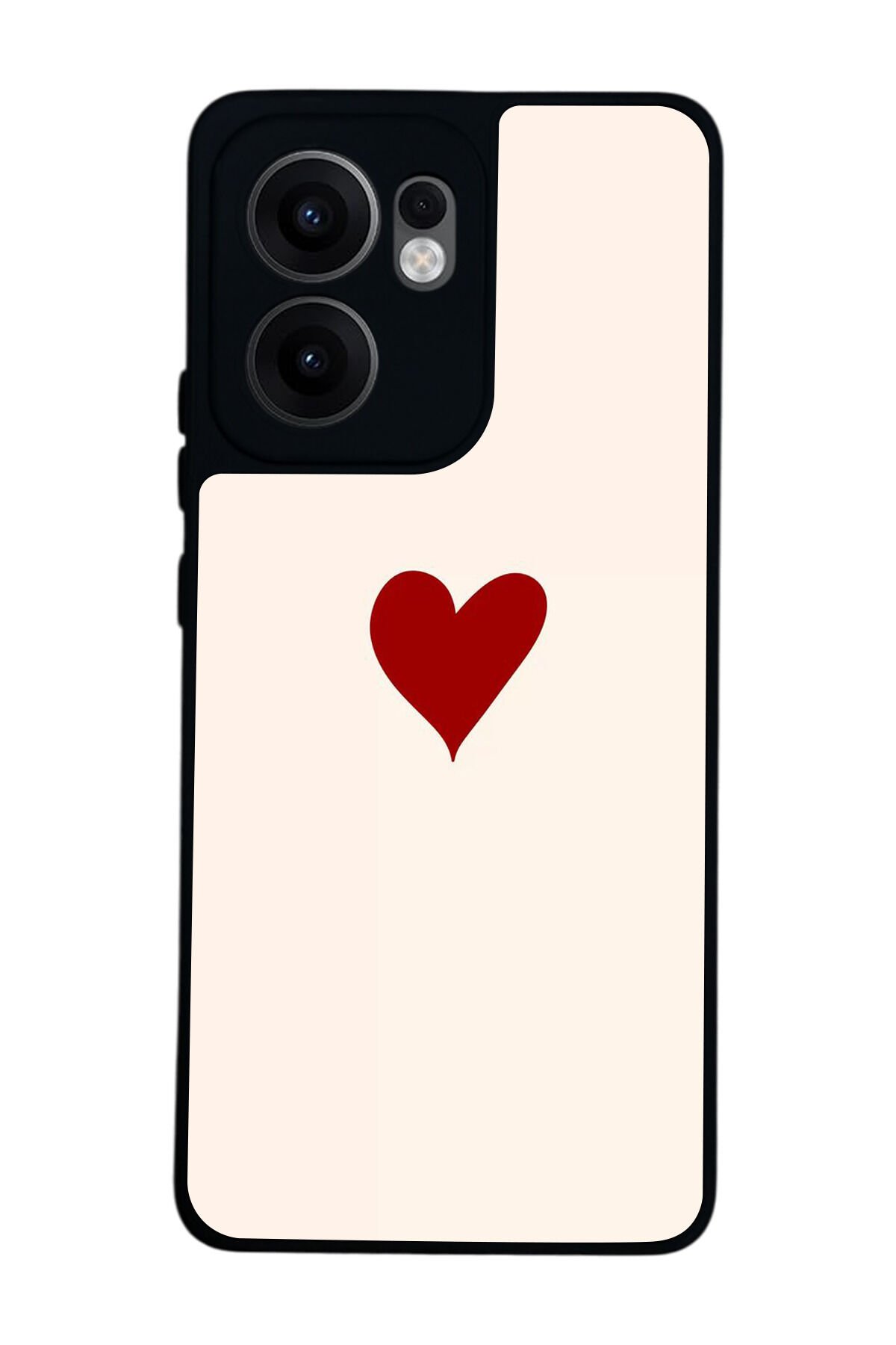 Oppo Reno 13F Uyumlu Kalp Love Tasarımlı Glossy Premium Kılıf