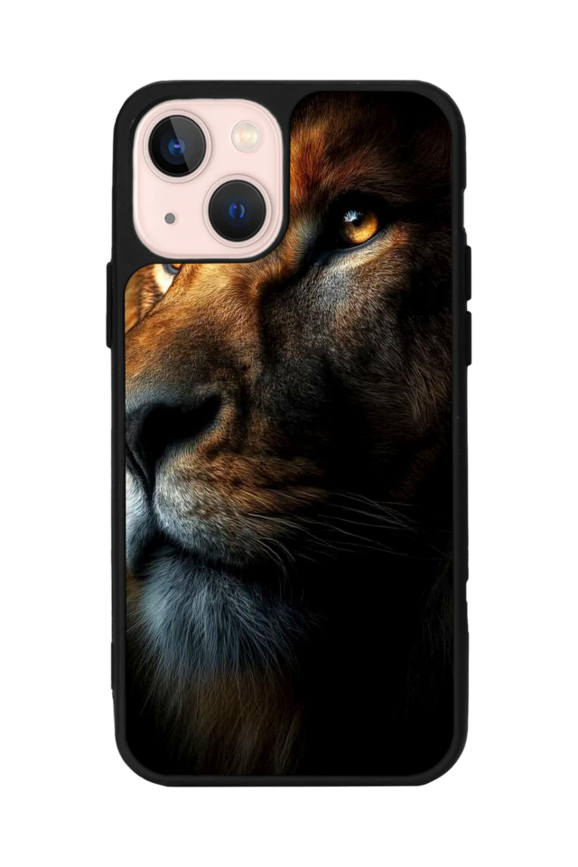 iPhone 13 Mini Uyumlu Aslan Tasarımlı Glossy Premium Kılıf