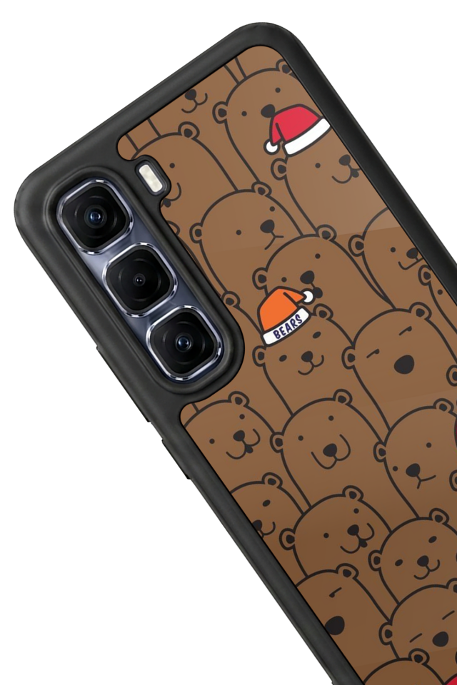 Infinix Hot 60 Pro Plus Uyumlu Ayı Tasarımlı Glossy Premium Kılıf