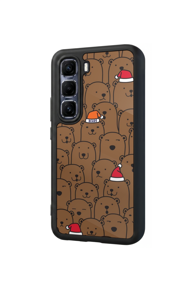 Infinix Hot 60 Pro Plus Uyumlu Ayı Tasarımlı Glossy Premium Kılıf