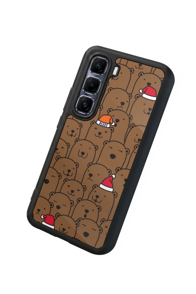 Infinix Hot 60 Pro Plus Uyumlu Ayı Tasarımlı Glossy Premium Kılıf