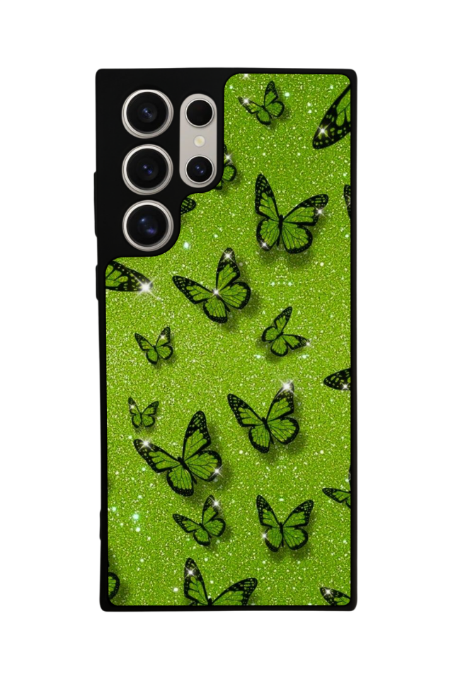Samsung Galaxy S22 Ultra Uyumlu Kelebek Tasarımlı Glossy Premium Kılıf