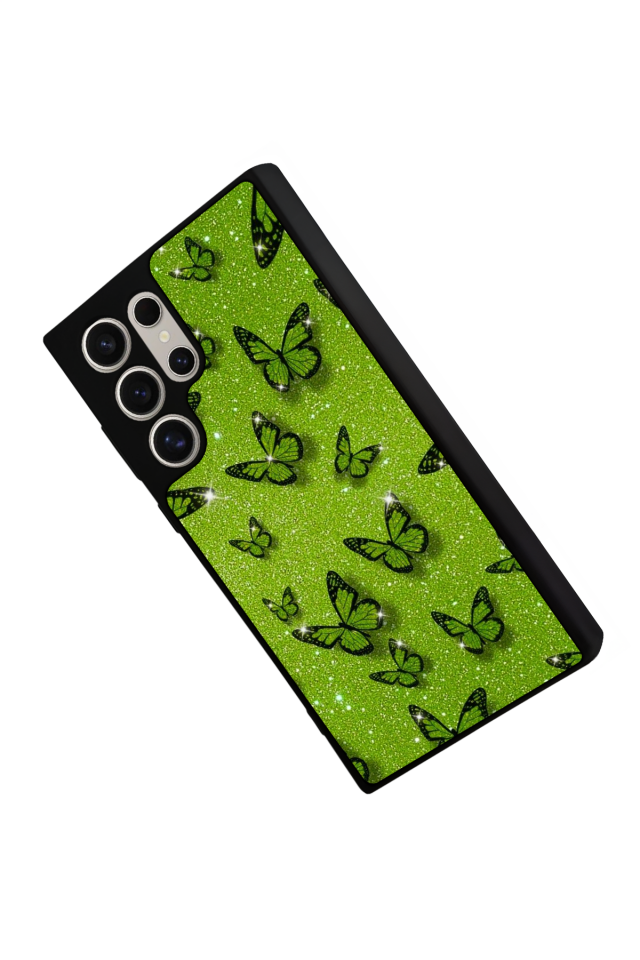 Samsung Galaxy S22 Ultra Uyumlu Kelebek Tasarımlı Glossy Premium Kılıf