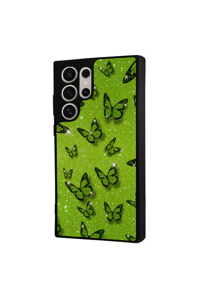 Samsung Galaxy S22 Ultra Uyumlu Kelebek Tasarımlı Glossy Premium Kılıf