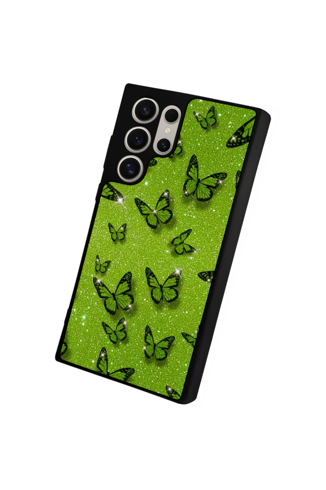 Samsung Galaxy S22 Ultra Uyumlu Kelebek Tasarımlı Glossy Premium Kılıf