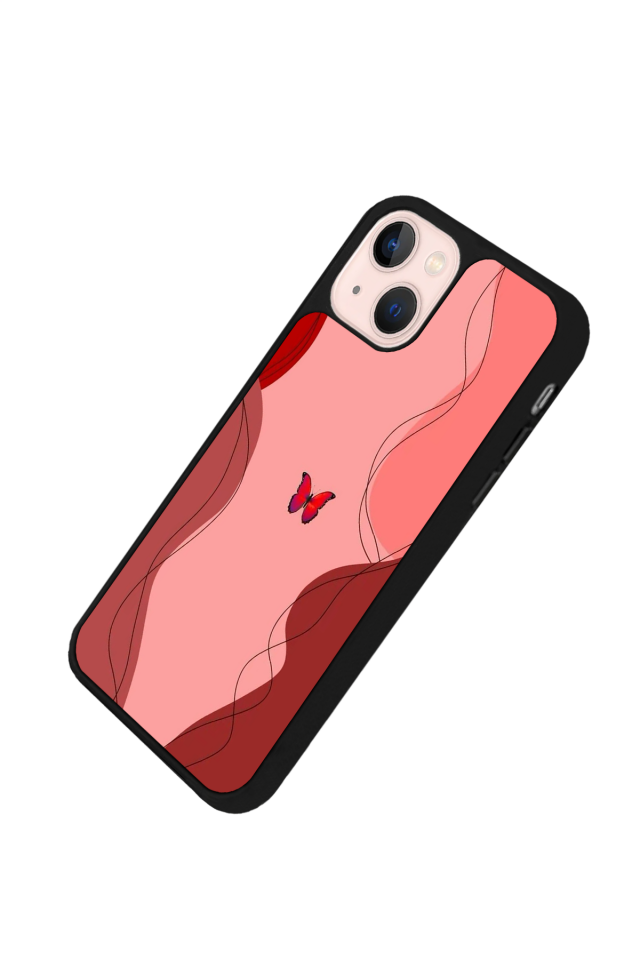 iPhone 14 Plus Uyumlu Kelebek Tasarımlı Glossy Premium Kılıf