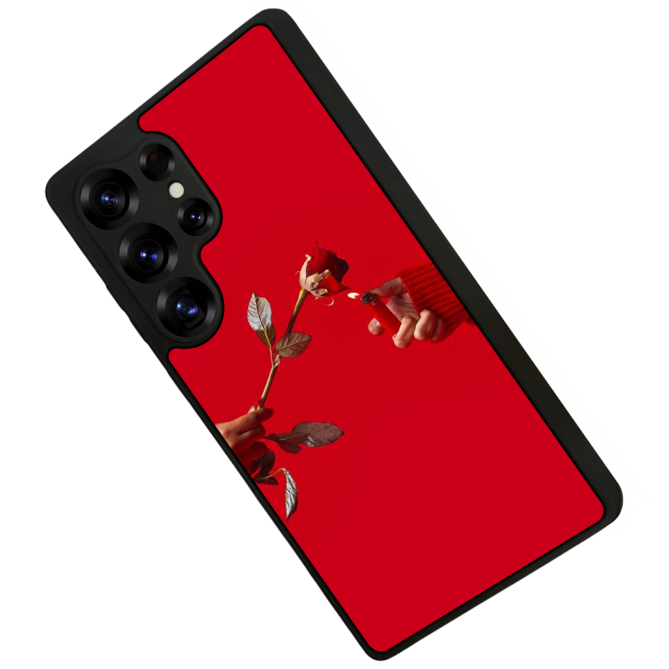 Samsung Galaxy S25 Ultra Uyumlu Kirmizi Tasarımlı Glossy Premium Kılıf