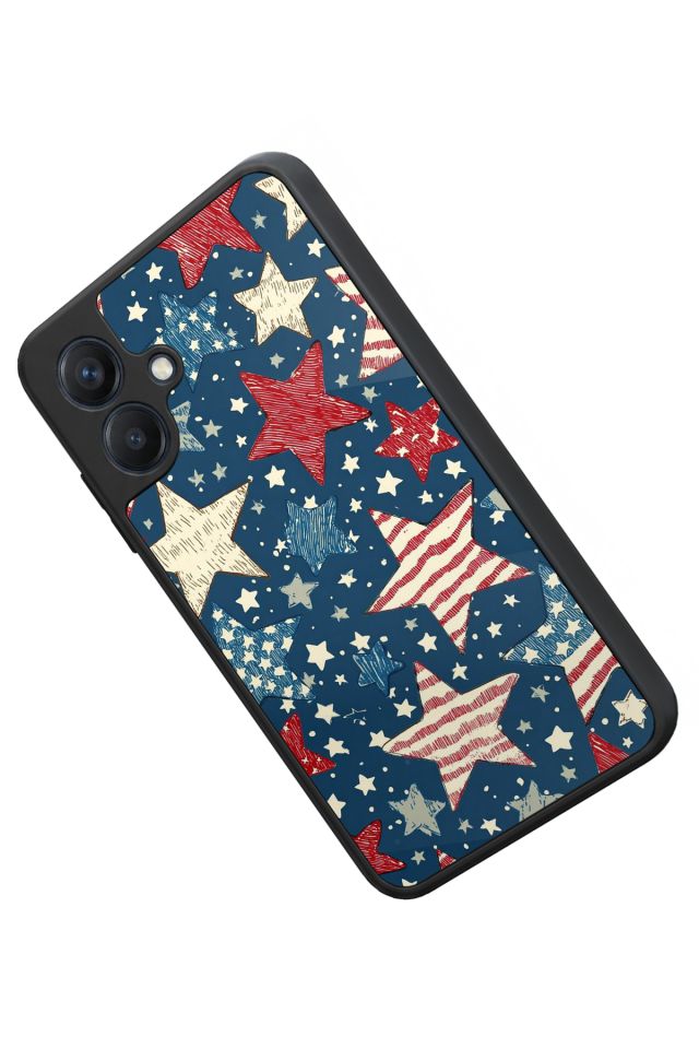 Samsung Galaxy A07 Uyumlu Retro Yildizlar Tasarımlı Glossy Premium Kılıf