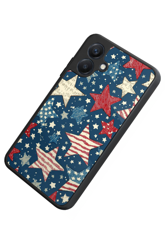 Samsung Galaxy A07 Uyumlu Retro Yildizlar Tasarımlı Glossy Premium Kılıf