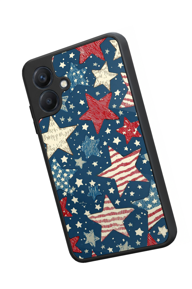 Samsung Galaxy A07 Uyumlu Retro Yildizlar Tasarımlı Glossy Premium Kılıf