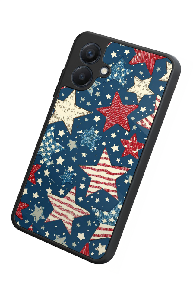 Samsung Galaxy A07 Uyumlu Retro Yildizlar Tasarımlı Glossy Premium Kılıf