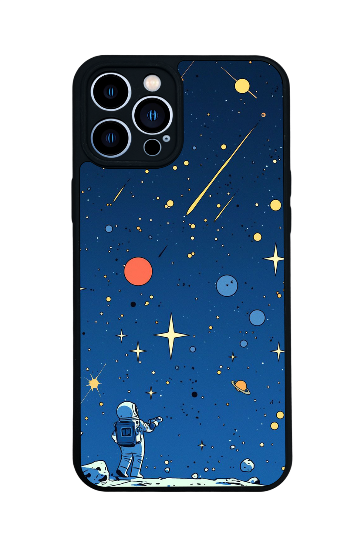 iPhone 12 Pro Max Uyumlu Uzay Tasarımlı Glossy Premium Kılıf