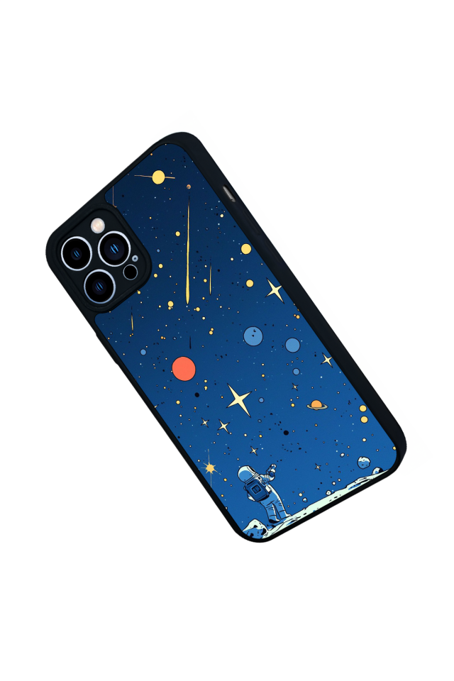 iPhone 12 Pro Max Uyumlu Uzay Tasarımlı Glossy Premium Kılıf