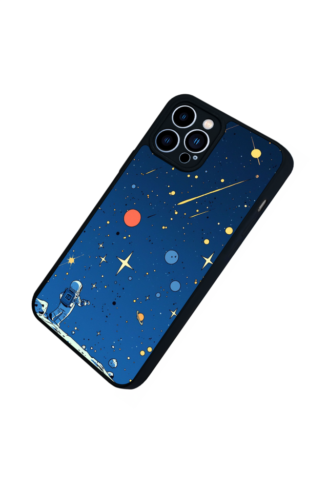 iPhone 12 Pro Max Uyumlu Uzay Tasarımlı Glossy Premium Kılıf