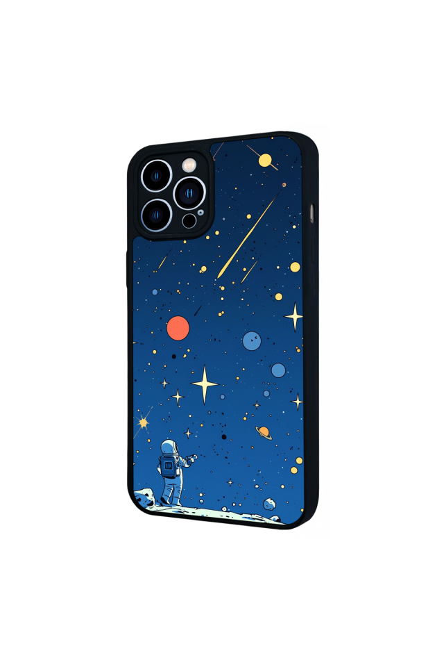 iPhone 12 Pro Max Uyumlu Uzay Tasarımlı Glossy Premium Kılıf
