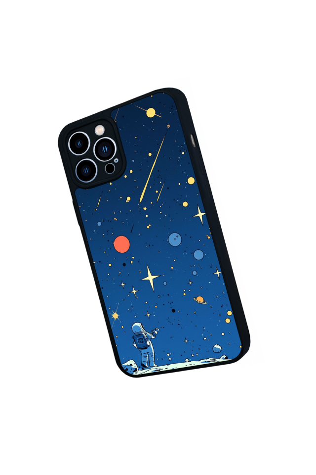 iPhone 12 Pro Max Uyumlu Uzay Tasarımlı Glossy Premium Kılıf