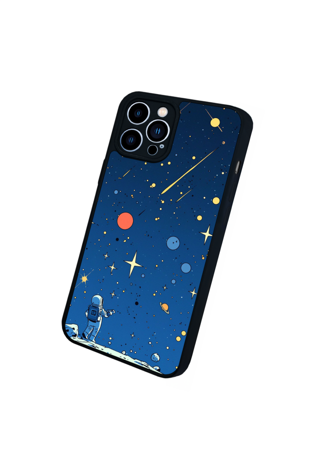 iPhone 12 Pro Max Uyumlu Uzay Tasarımlı Glossy Premium Kılıf