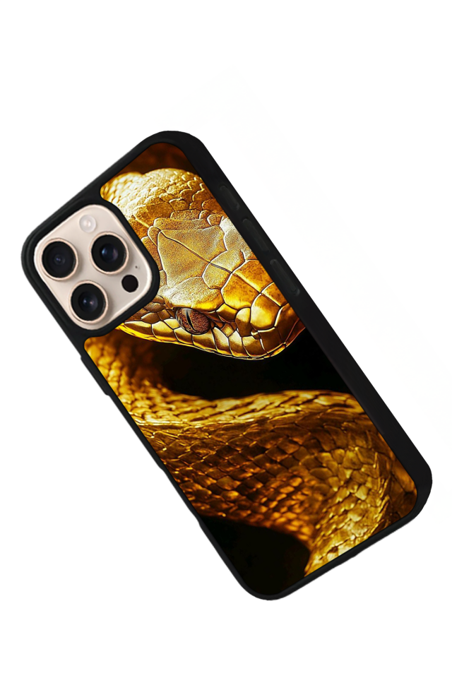 iPhone 16 Pro Uyumlu Yılan Tasarımlı Glossy Premium Kılıf