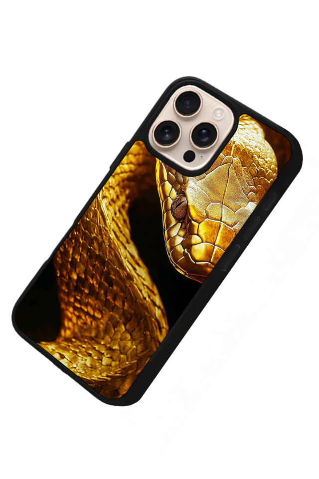 iPhone 16 Pro Uyumlu Yılan Tasarımlı Glossy Premium Kılıf