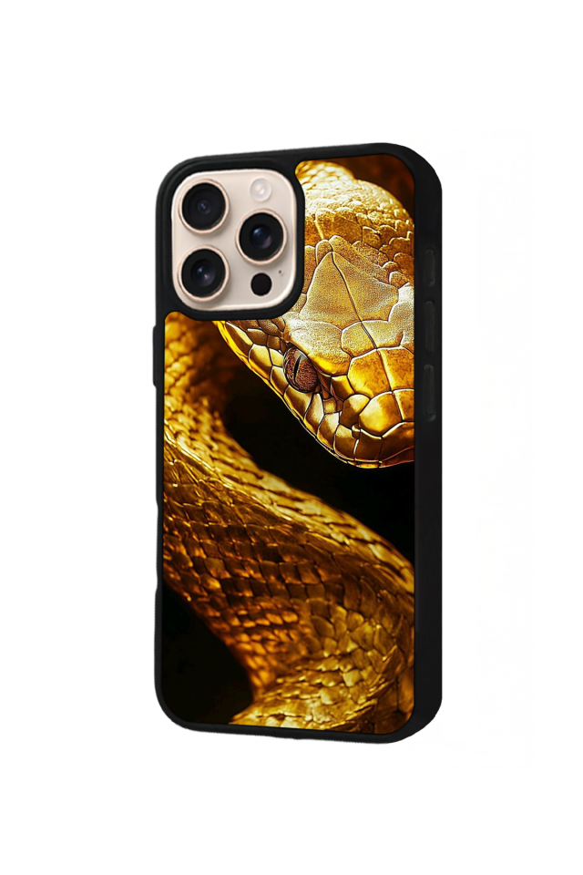 iPhone 16 Pro Uyumlu Yılan Tasarımlı Glossy Premium Kılıf