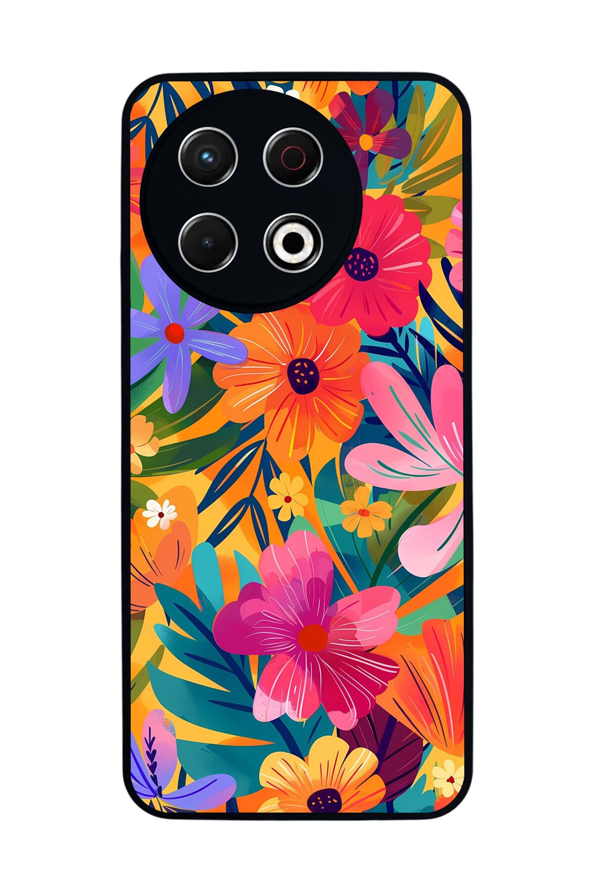 Tecno Spark 30 Pro Uyumlu Floral Tasarımlı Glossy Premium Kılıf