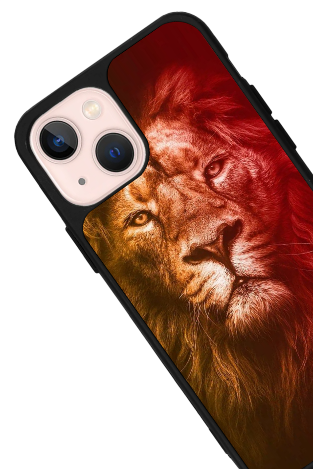 iPhone 13 Mini Uyumlu Aslan Tasarımlı Glossy Premium Kılıf