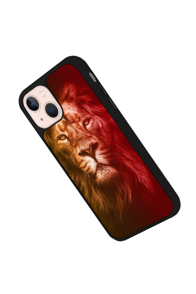 iPhone 13 Mini Uyumlu Aslan Tasarımlı Glossy Premium Kılıf