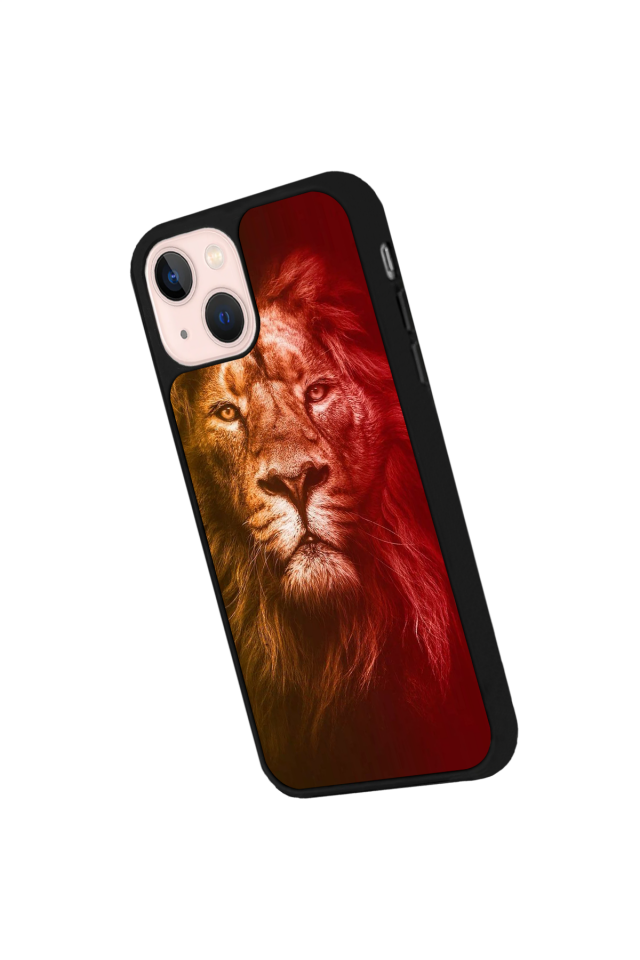 iPhone 13 Mini Uyumlu Aslan Tasarımlı Glossy Premium Kılıf