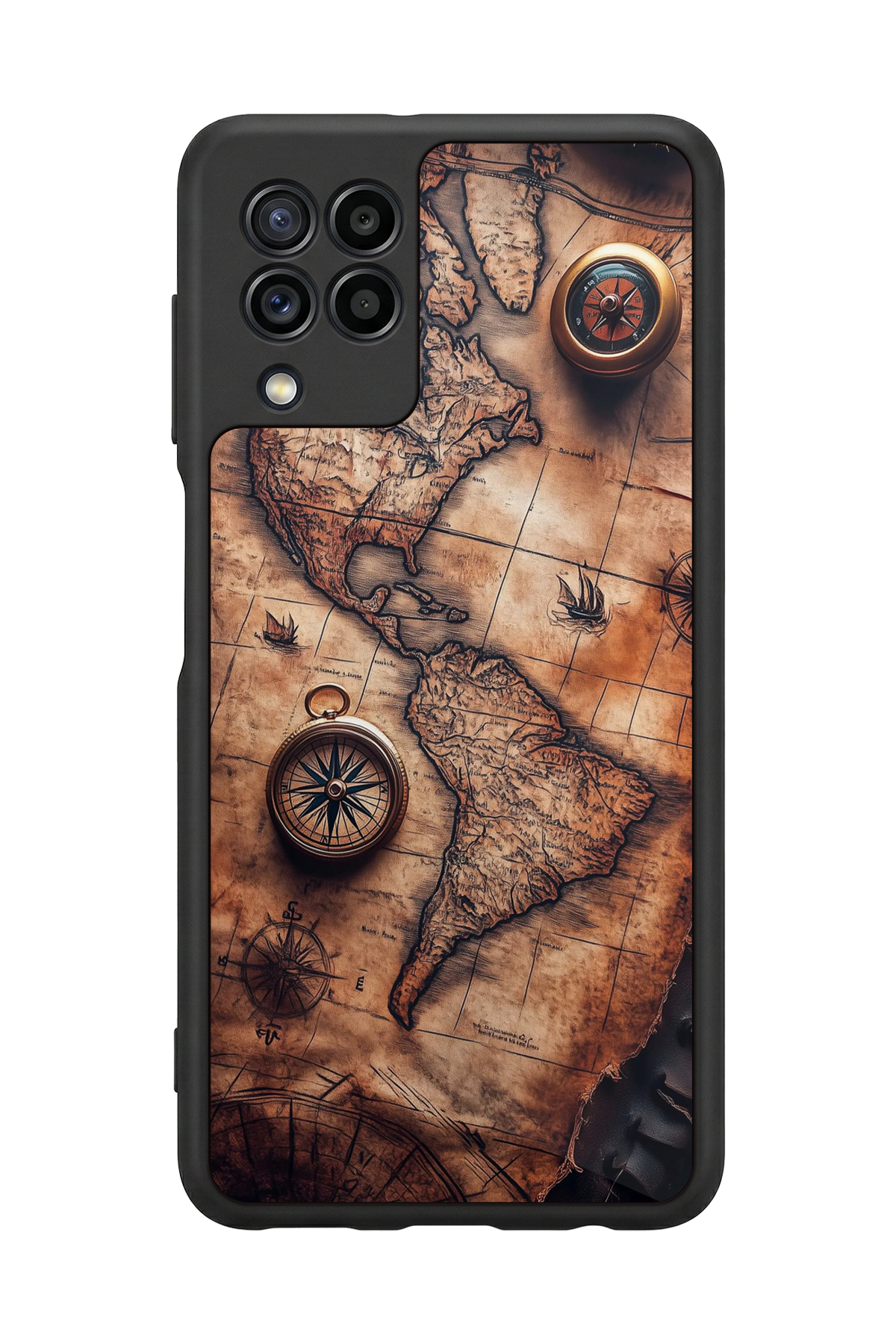 Samsung Galaxy M32 Uyumlu Harita Tasarımlı Glossy Premium Kılıf