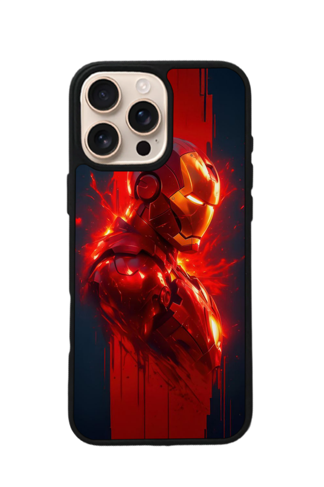 iPhone 14 Pro Max Uyumlu  Iron Man ( Demir Adam ) Tasarımlı Glossy Premium Kılıf