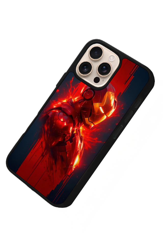 iPhone 14 Pro Max Uyumlu  Iron Man ( Demir Adam ) Tasarımlı Glossy Premium Kılıf