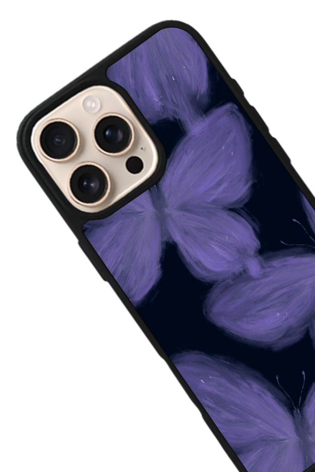 iPhone 16 Pro Max Uyumlu Kelebek Tasarımlı Glossy Premium Kılıf
