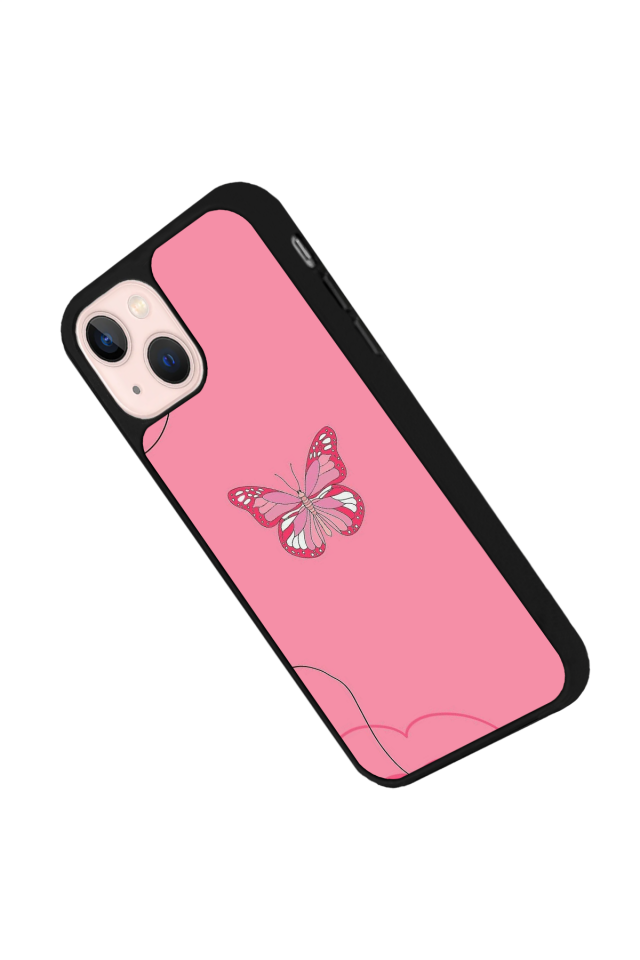 iPhone 14 Plus Uyumlu Kelebek Tasarımlı Glossy Premium Kılıf